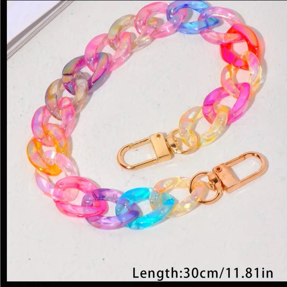 Acrylic Iridescent Gem Bag charm/ bag strap